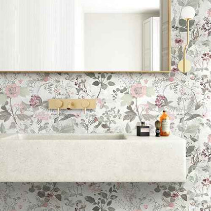 Erfoni 17.7"x118" Floral Peel and Stick Wallpaper Boho Floral and Leaf Contact Paper for Cabinets Decorative Wallpaper Flower Modern DIY Self Adhesive Removable Wall Paper Covering Bedroom Wall Vinyl