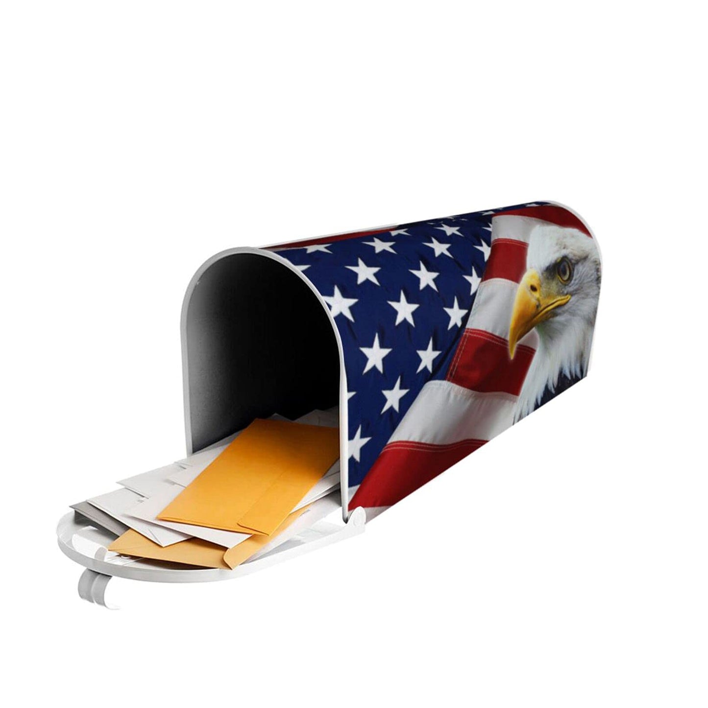 Sweetshow Patriotic American Flag Mailbox Cover Magnetic 21x18 Inch with USA Flag Eagle Decor for Garden Yard Home Decoration