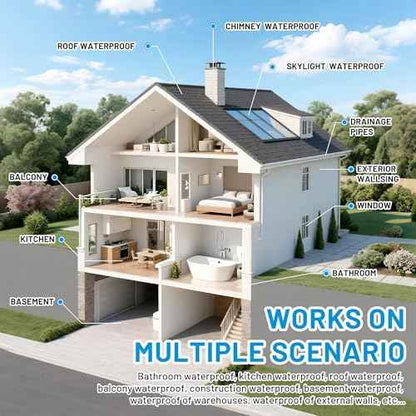 Waterproof Sealant, Liquid Transparent Waterproof Coating Repairing Anti-Leakage Agent, Invisible Water Proof Adhesive Indoor and Outdoor Water-Based Waterproofing Glue 4L