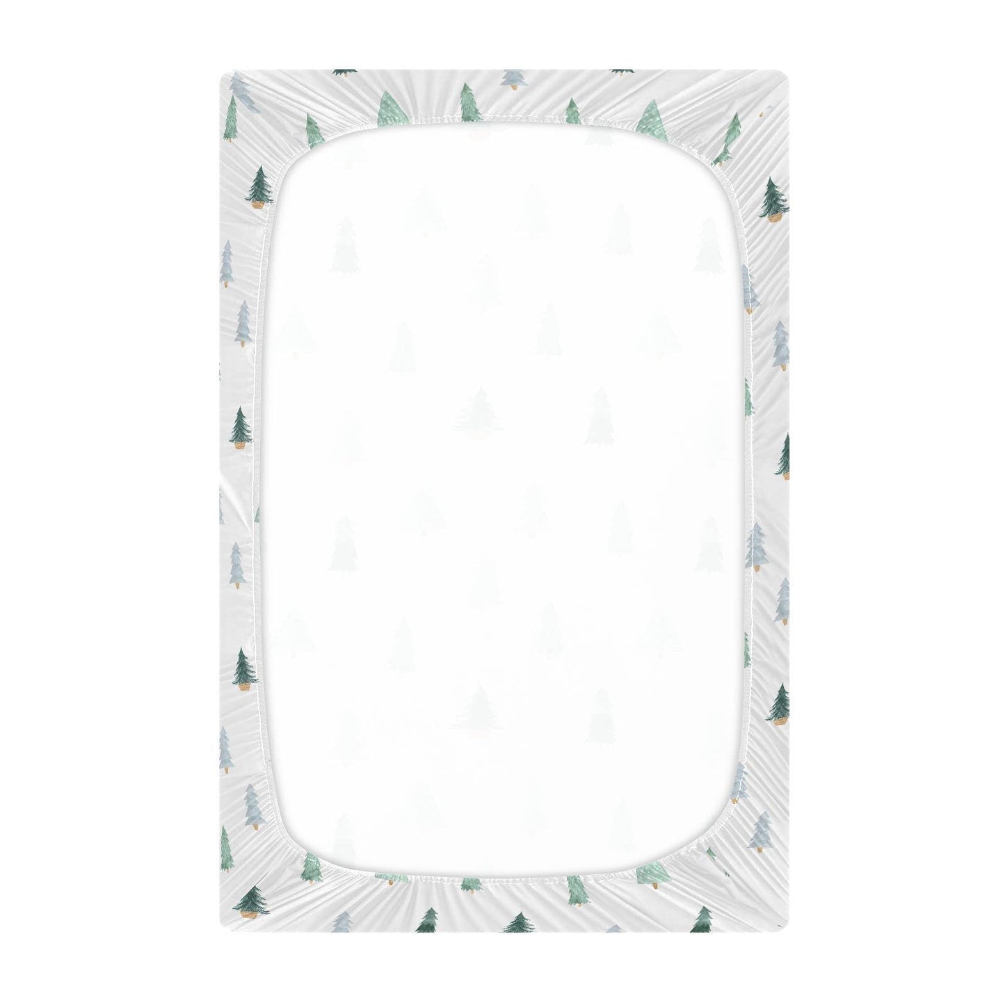 Burbuja Christmas Tree Crib Sheet for Boys Girls, Fitted Crib Sheet 28 x 52 in for Standard Crib & Toddler Bed Mattresses, Soft & Breathable
