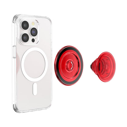 PopSockets Phone Grip for MagSafe with Kickstand, Magnetic Stand, Swappable Top, Secure Hold for iPhone MagSafe Cases, Phone & Tablet Grip - Clear