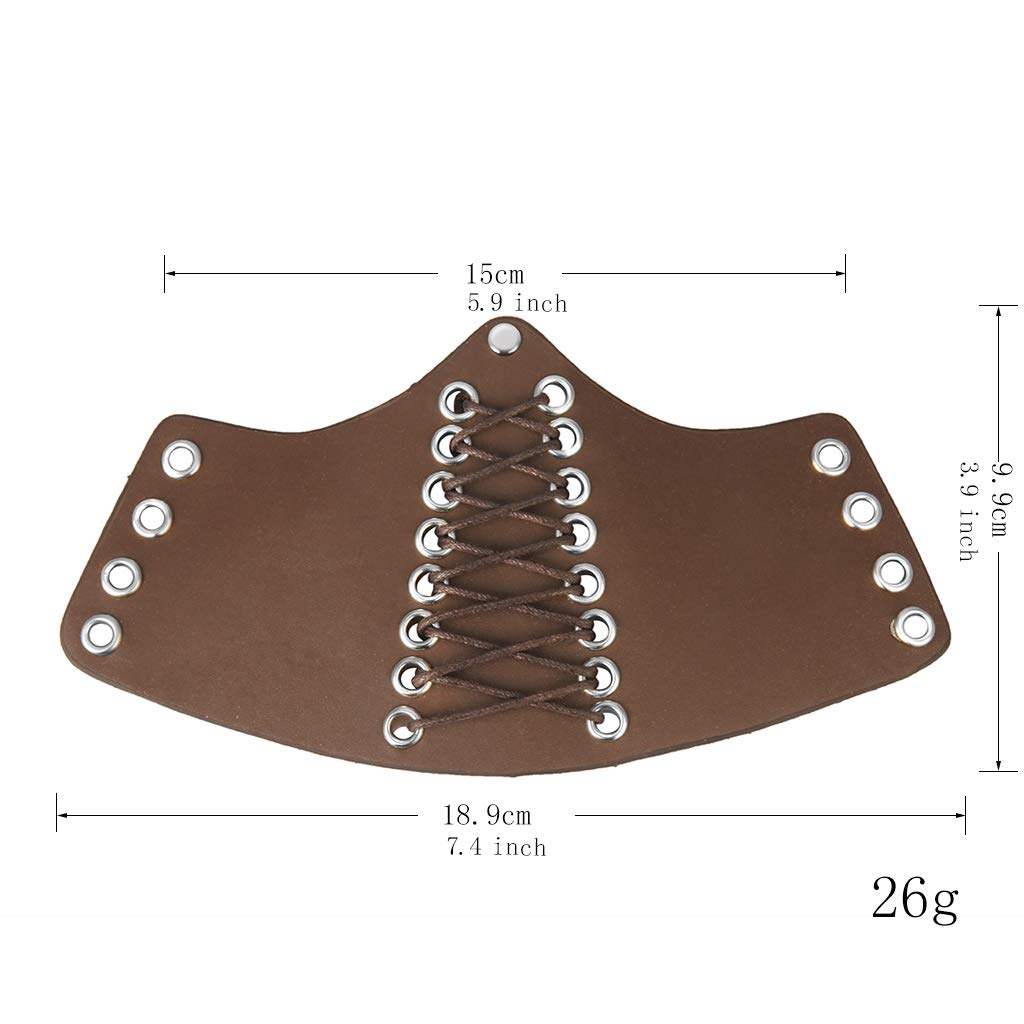 TASBERN Leather Cuff Archery Protective Arm Guards Bracers Medieval Armor Vikings Gauntlet Wristband for Men Women (2pcs Pack)