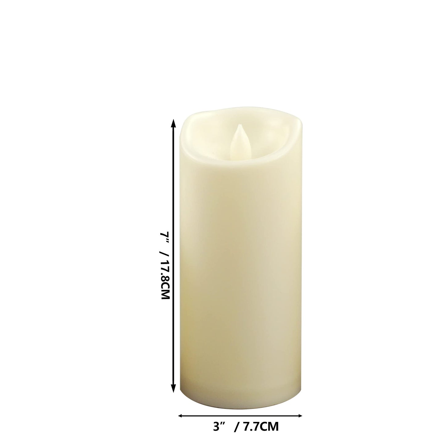 2WDECOR Waterproof Outdoor Battery Operated Flameless Candles with Remote Timer Realistic Flickering Plastic Fake Electric LED Pillar Lights for Home Garden Wedding Christmas Decor 3x7 Inches 2 Pack