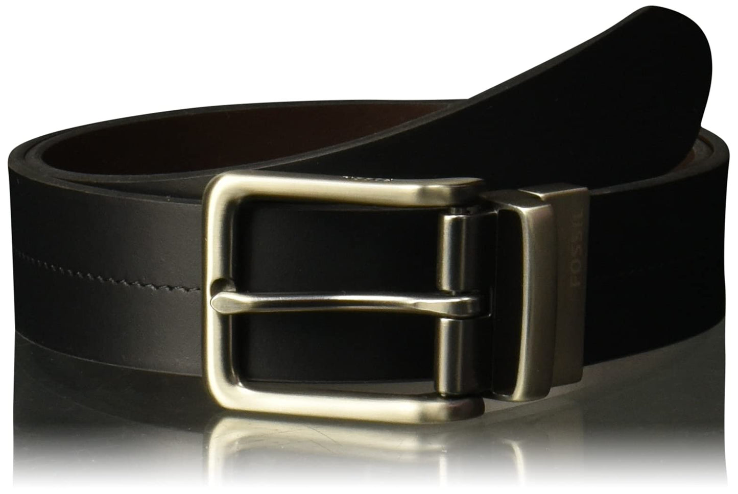 Fossil Men's Brandon Leather Casual Dress Every Day Reversible Belt, Size 32, Black/Brown