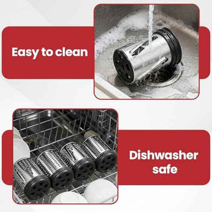Stainless Steel Slicer Shredder Attachment for KitchenAid Stand Mixers, Large Vegetable Slicer Cheese Grater Attachment for Kitchenaid, Salad Maker Grinding Powder with 4 Blades