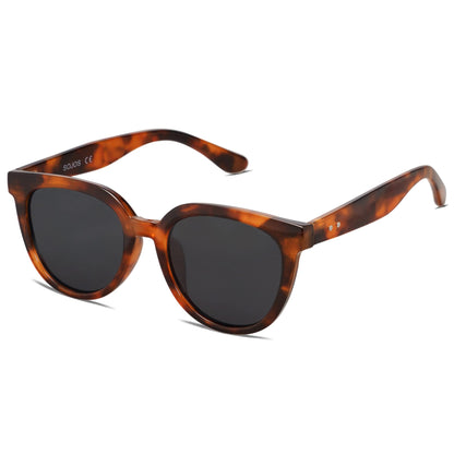 SOJOS Trendy Cat Eye Round Polarized Sunglasses for Women Fashion UV Protection Sunnies Sunglasses SJ2175