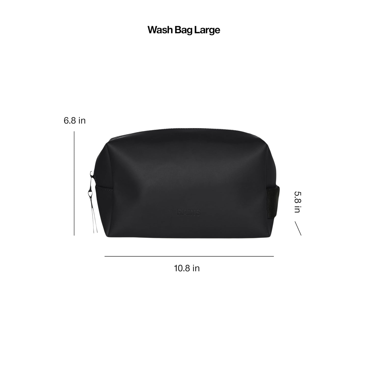 RAINS Wash bag large - Large Toiletry Bag for Men and Women - Wash bag for Travel (Black)