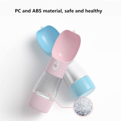 Misthis Outdoor Dog Water Bottle Dispenser - Leak Proof for Pets On The Go with Food Container Multifunctional Travel Dog Water Bottle (Pink)