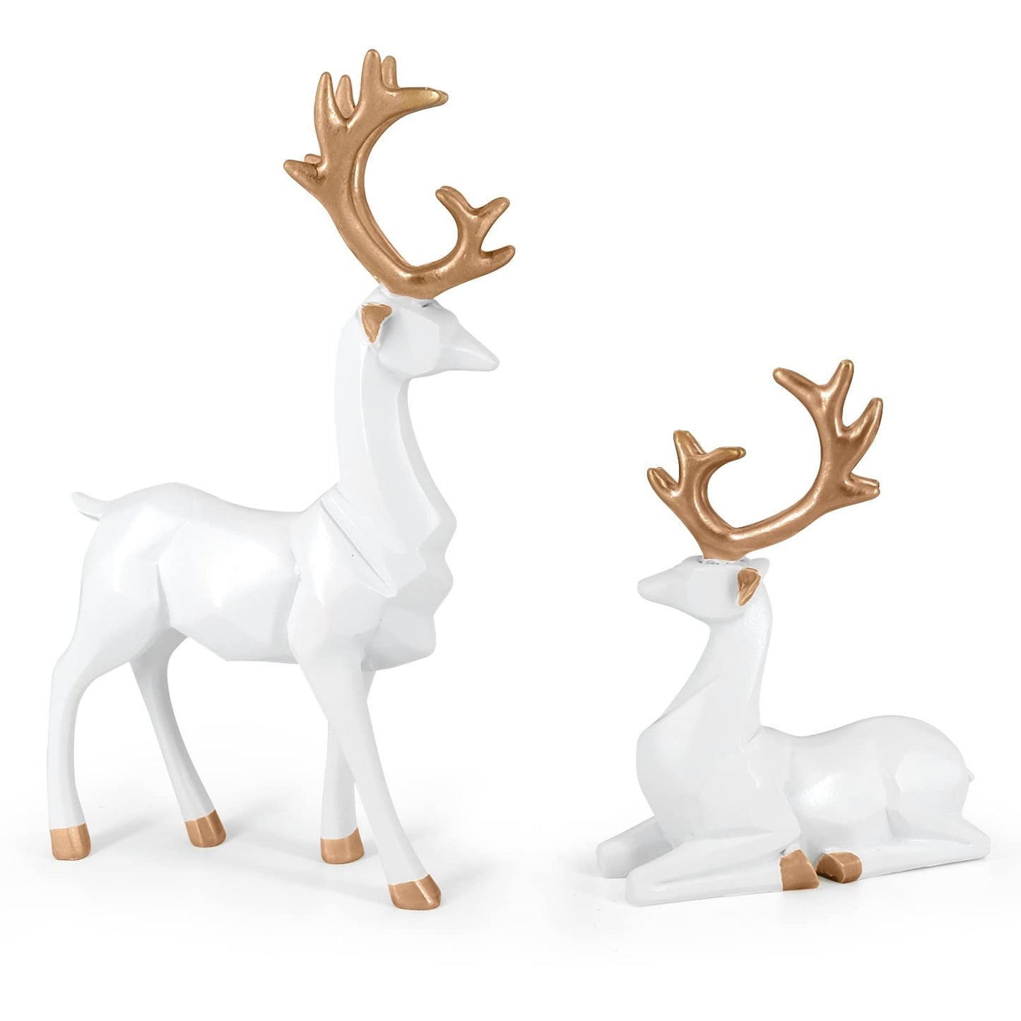 MicoSim Reindeer Ornaments Statue,Reindeer Christmas Decoration,Deer Gifts for Women, Mom Gifts,Deer Decorations Applicable Home, Office,Bookshelf TV Stand, Shelf, Living Room(Origami Big, White)