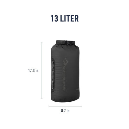 Sea to Summit Big River Dry Bag, Heavy-Duty Dry Storage, 13 Liter, Jet Black