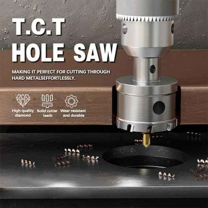 19 PCS (1/2" to 2-1/8") Carbide Hole Saw Kit for Metal - Heavy Duty TCT Hole Cutter Drill Bits Set with Titanium Pilot & L-Wrench, for Stainless Steel/Iron/Aluminum | Metal|