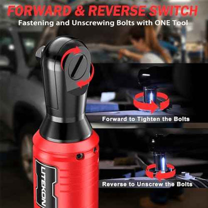 Cordless Ratchet Wrench Set Compatible with Mil-Waukee 20V Max Battery (No Battery) - 74Ft-lbs 650 RPM High Power 3/8-inch Brushless Electric Power Ratchet Wrench Tool with LED Light