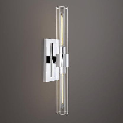 Bathroom Vanity Light Fixtures, Glass Tube Wall Sconces, Brushed Brass Base, Bathroom Wall Lights, Bedroom Bedside Wall Light, Wall Lamp For Dressing Table, Living Room, Hallway, Bulb Included