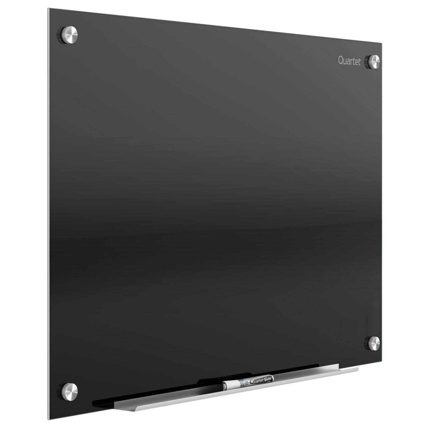 Quartet Magnetic Dry Erase Board, 36" x 24" Glass Whiteboard for Wall, Infinity, Black (G3624B)