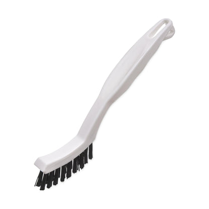 SPARTA Flo-Pac Grout Brush with Nylon Bristles, Scrubber with Handle for Bathroom and Kitchen Tile, 8", White