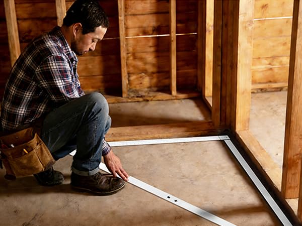 48 Aluminum Folding Square | Adjustable 45° & 90° Angles for Framing/Roofing/Staircases | Professional Woodworking & Construction Triangle Ruler Tool