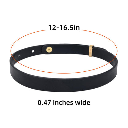 HOUGXD Black Leather Choker Necklace for Women, Goth Punk PU Leather Collar Choker, Adjustable 12-16.5 Inches Emo Alt Accessories Gothic Jewelry (Black chain gray beads)