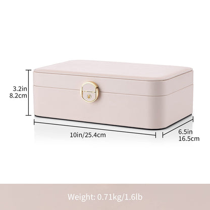 Vlando 2-Layer Jewelry Box,Valentines Day Gifts for Her Jewelry Organizer for Women Removable Jewelry Tray for Earrings Necklace,Gift Ideas,Birthday Graduation Gifts Apricot Pink