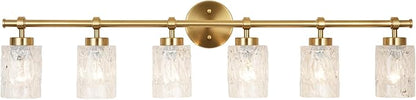 ALICE HOUSE Modern 6-Light Bathroom Vanity Light, 41” Brushed Brass Finish Wall Lighting Fixture Over Mirror for Bathroom, Powder Room, Makeup AL5095-W6