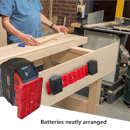 11pcs Tool Holders and 11pcs Battery Holder Compatible with Milwaukee M18 18V Wall Mount Hanger Battery Drill Tool with Screws