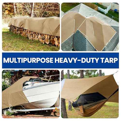 Tarp 12x20 Heavy Duty Waterproof Beige Tarp 12.5mil,Durable,Multipurpose, Weather Resistant,Uv Resistant,Tear Resistant,Can Be Used for Outdoor Furniture,Cars,Ships,Roofs-by MVPNET