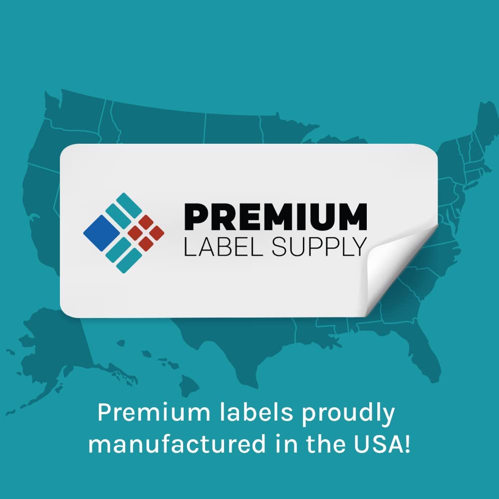 Premium Label Supply Bright Neon Color Fluorescent Stickers - 4" x 3.33" Labels - (Fluorescent Red, 150 Labels)