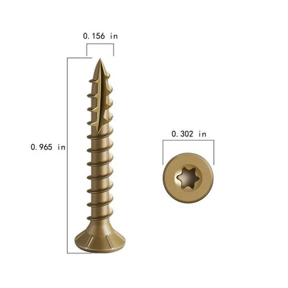 Wensilon #8 * 1" Deck Screws, (560pcs) 2 lbs.Exterior Wood Screws, Rust Resistant epoxy Coated, Bronze, T20 Star Bit