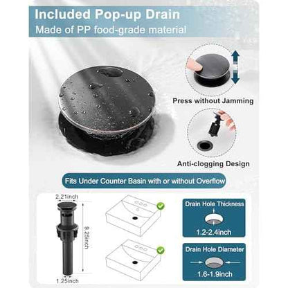 Waterfall Bathroom Faucet Oil Rubbed Bronze, Brass 4 Ins Bathroom Faucets One Hole or 3 Hole, Single Handle with Deck Plate, Pop-up Drain & Water Hose