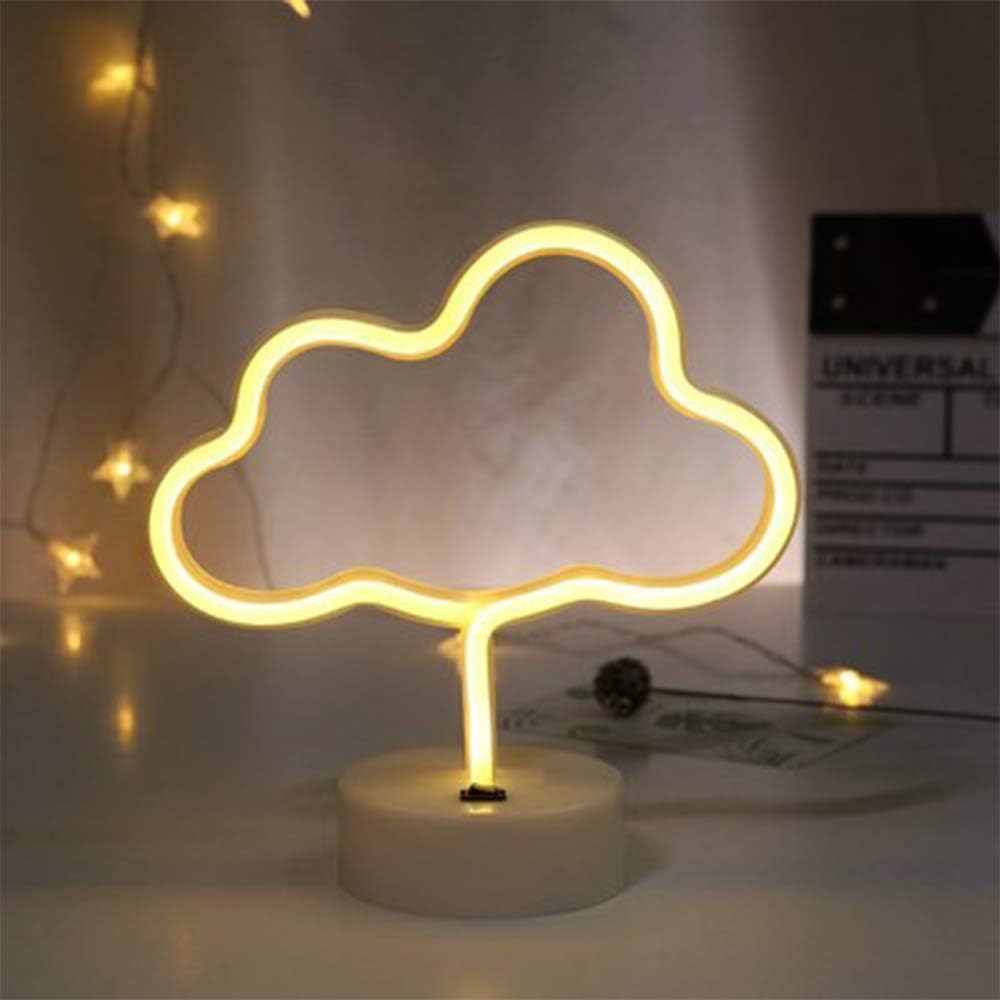 ENUOLI Cute Cloud Neon Light LED Cloud Shaped Decor Night Lights Marquee Neon Sign Table Decor for Christmas Party Birthday Kids Room Living Room Wedding