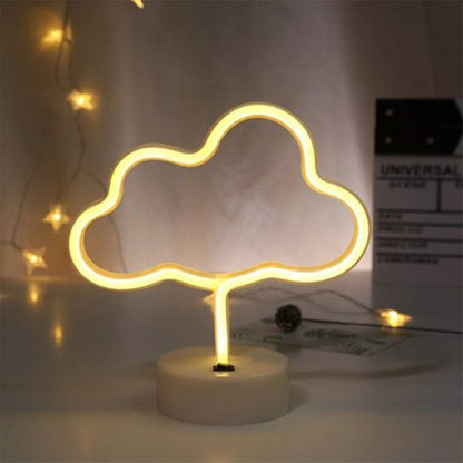 ENUOLI Cute Cloud Neon Light LED Cloud Shaped Decor Night Lights Marquee Neon Sign Table Decor for Christmas Party Birthday Kids Room Living Room Wedding