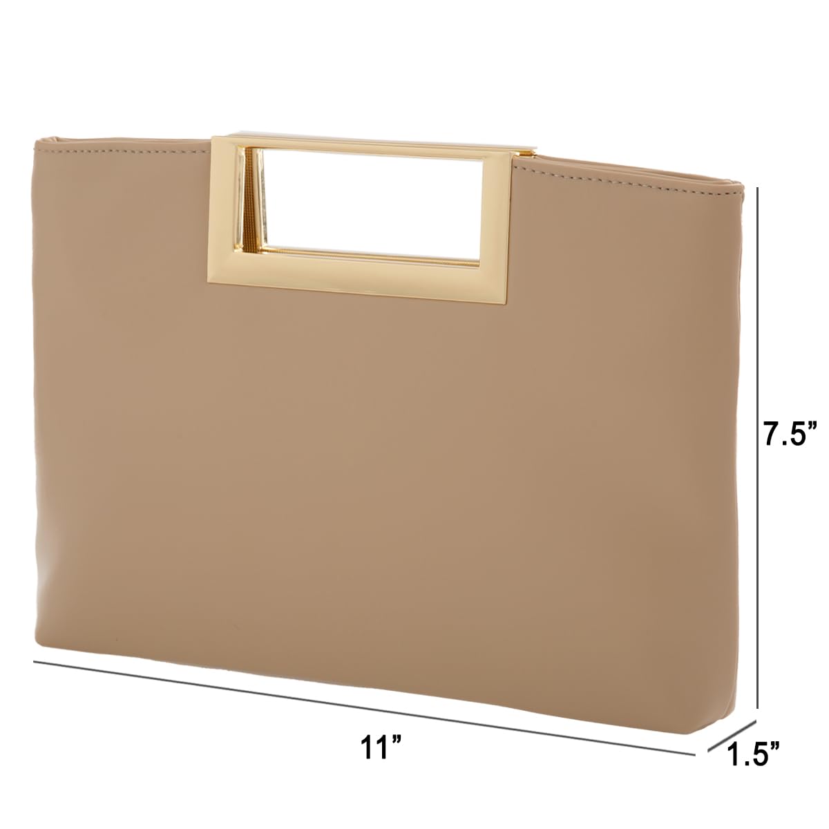 Top Handle Clutch Purses for Women Evening/Formal, Fashion PU Leather Purse for Prom, Cocktail, and Wedding,Taupe