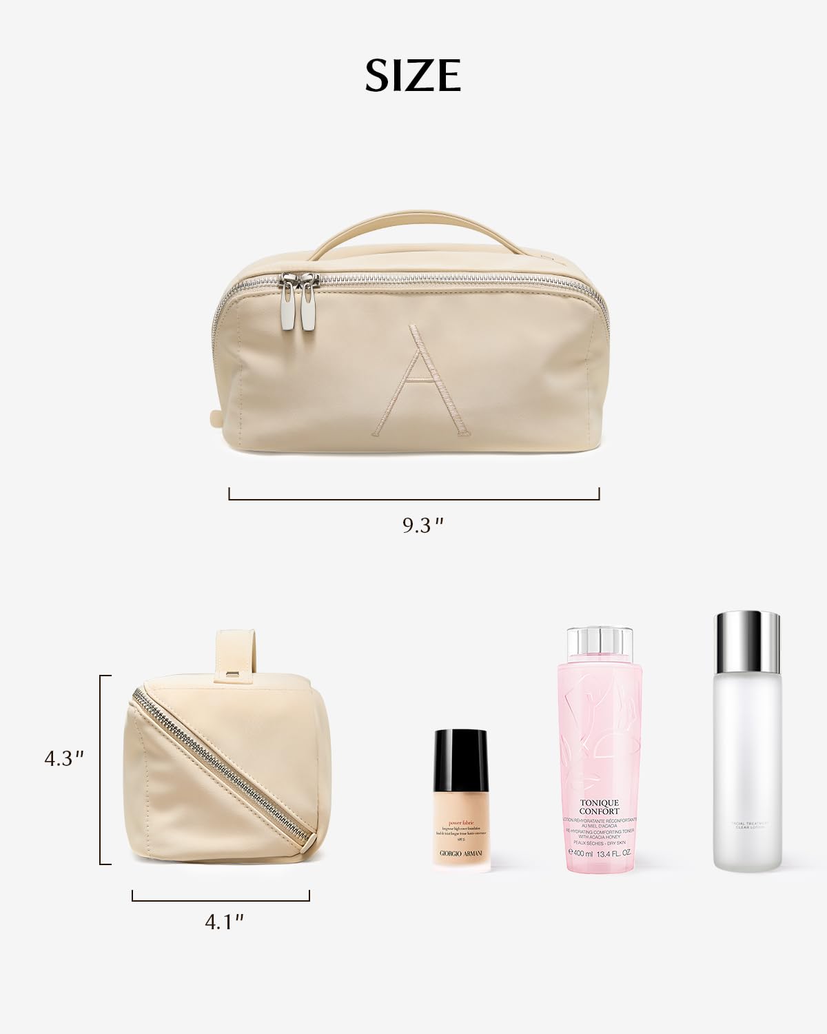 EACHY Personalized Makeup Bag, Travel Cosmetic Bags for Women with Zipper & Handle, Christmas or Birthday Gift for Mom, Wife and Friends