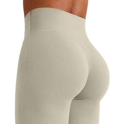 YEOREO Workout Leggings Womens No Front Seam Straight Leggings 31.5" High Waist Buttery Eddiy Gym Yoga Pants Light Sand S