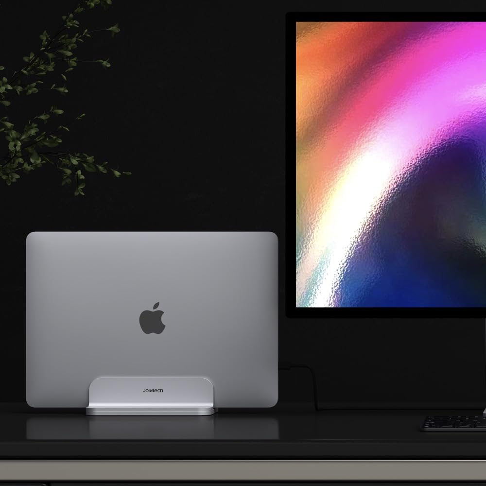 JOKItech Aluminum Laptop Stand, Sturdy and Adjustable, Compatible with Apple MacBook Pro/Air, Mac Mini, iPad Pro, Silver