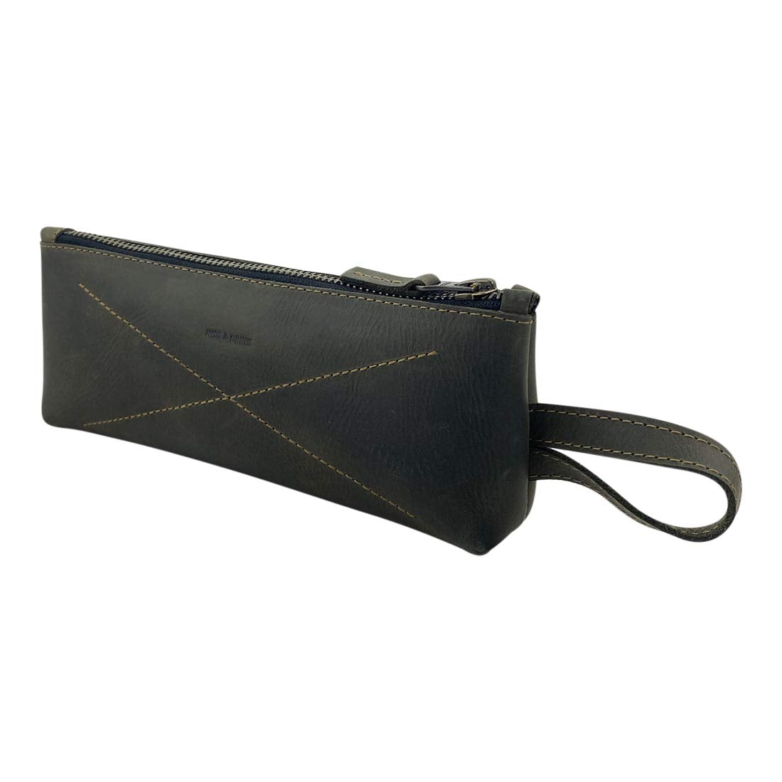 Hide & Drink, Carry-On Toiletry Bag, Pen and Pencil Case, Cable Organizer, Storage for Utensils, Travel Essentials, Full Grain Leather, Handmade, Dark Jade