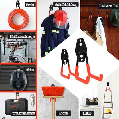 15 Pack Garage Hooks Heavy Duty,Garage Hangers Storage System Hooks for Shed Yard Tools Ladders Bikes Hose Hanging Wall Mount with Anti-Slip Coating