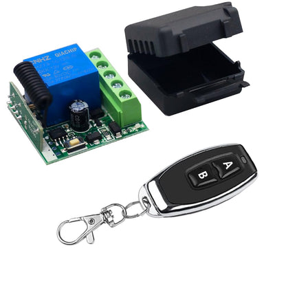 QIACHIP 433Mhz Universal Wireless Remote Control Switch DC 12V 1CH Relay Receiver Module RF Transmitter Momentary Toggle Latch for Gate Door Open,LED,Pump,Car(Transmitters 2 Button+ 1 Receiver 1CH)