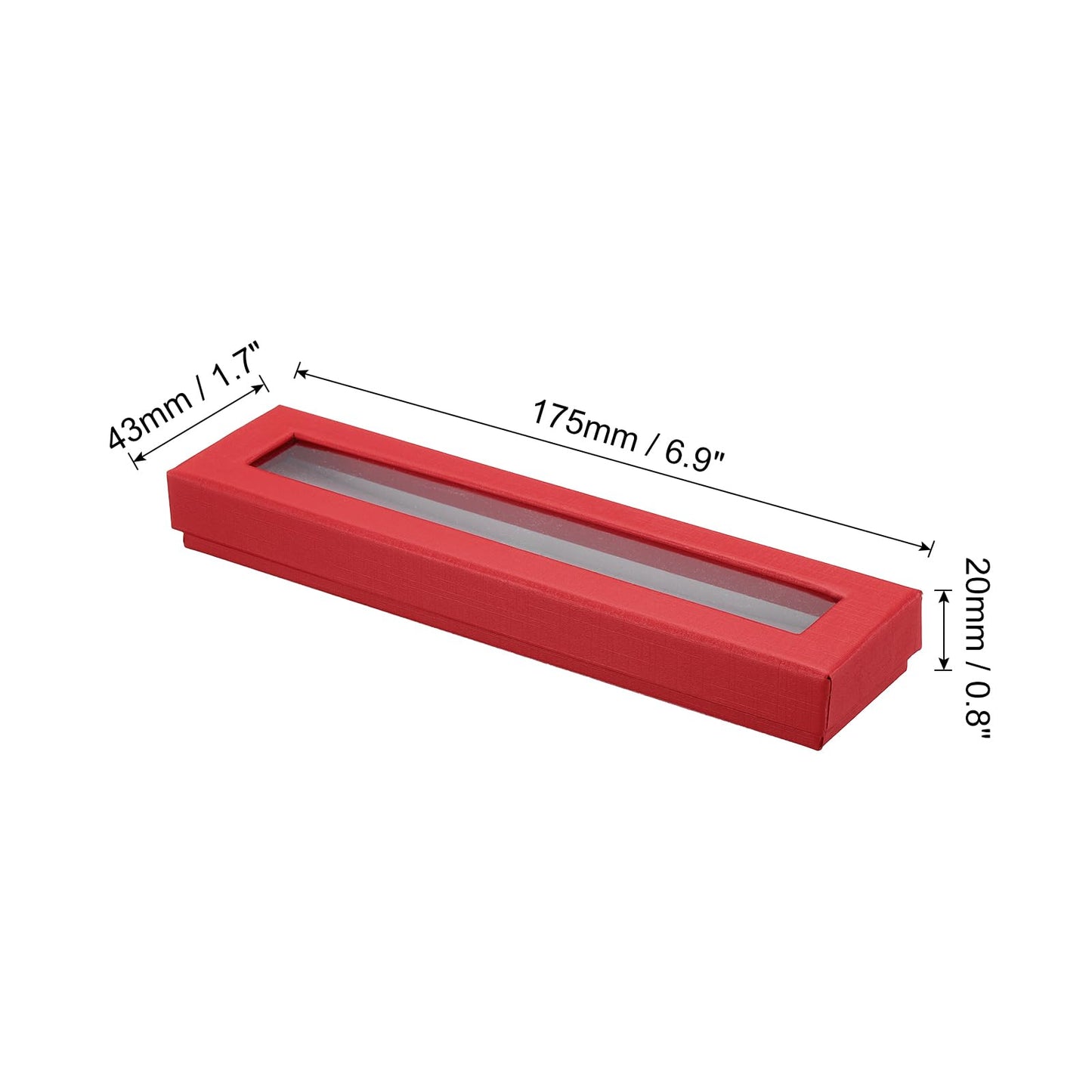 PATIKIL Pen Gift Box, 12 Pack Empty Pen Case Cardboard Case with Clear Window Pen Presentation Display Box for Pencil Ballpoint Jewelry Business Office, Red