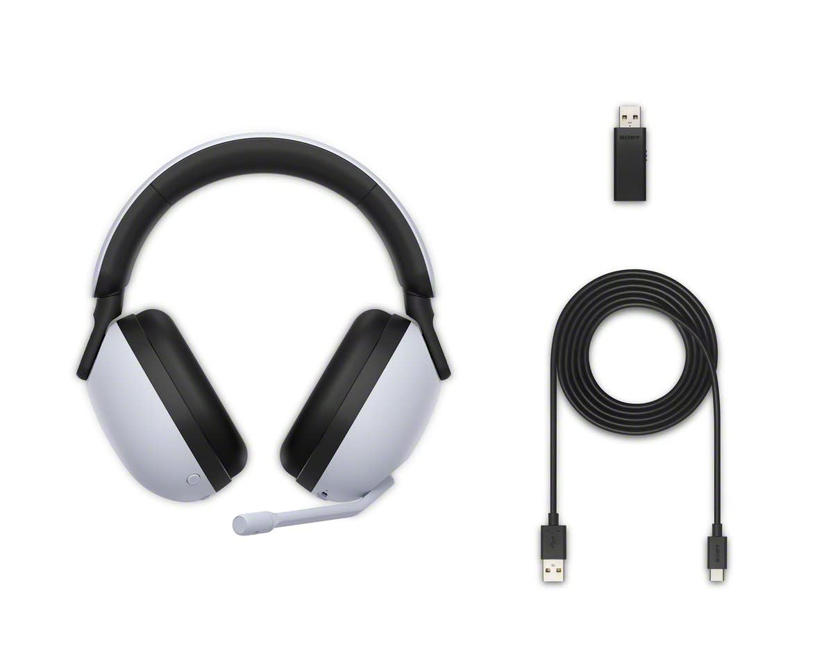 Sony INZONE H9 Gaming Headset, Wireless Noise Canceling Bluetooth Headset With Microphone, 360 Spatial Sound, For PC and PS5 (WH-G900N), White