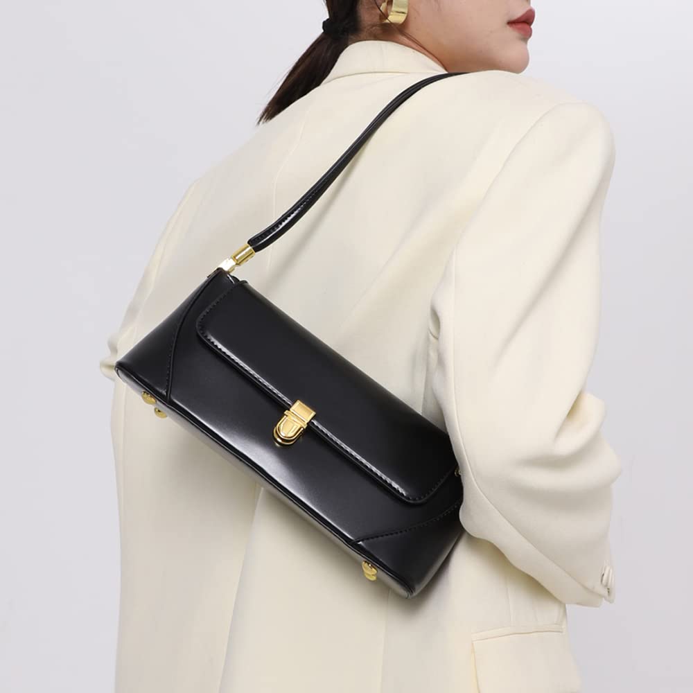 Black Shoulder Bag for Women Vintage Purses Retro Clutch Purse Small Cute Hobo Handbag