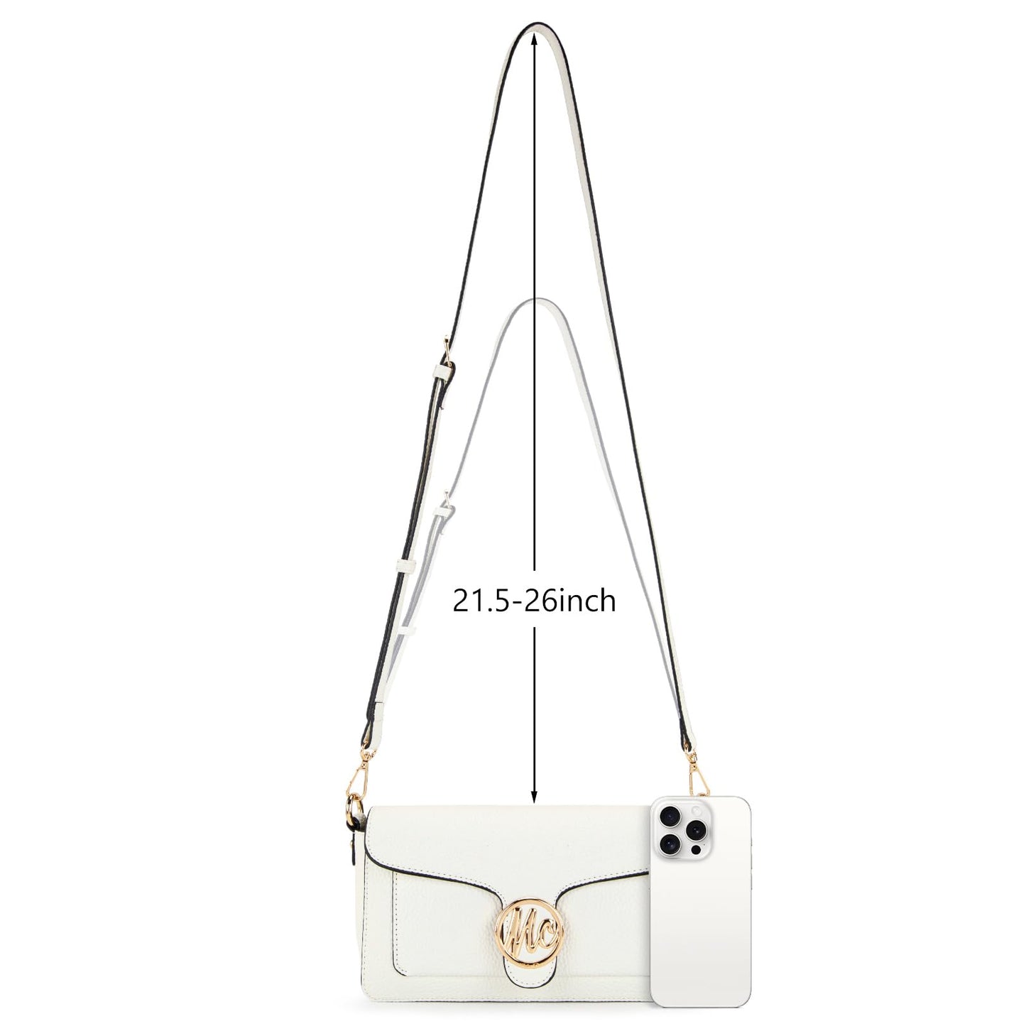 Milan Chiva Crossbody Bags for Women - Small Cross Body Purse Shoulder Bag, Cute Purse Handbags for Daily Commute Travel MC-619WT
