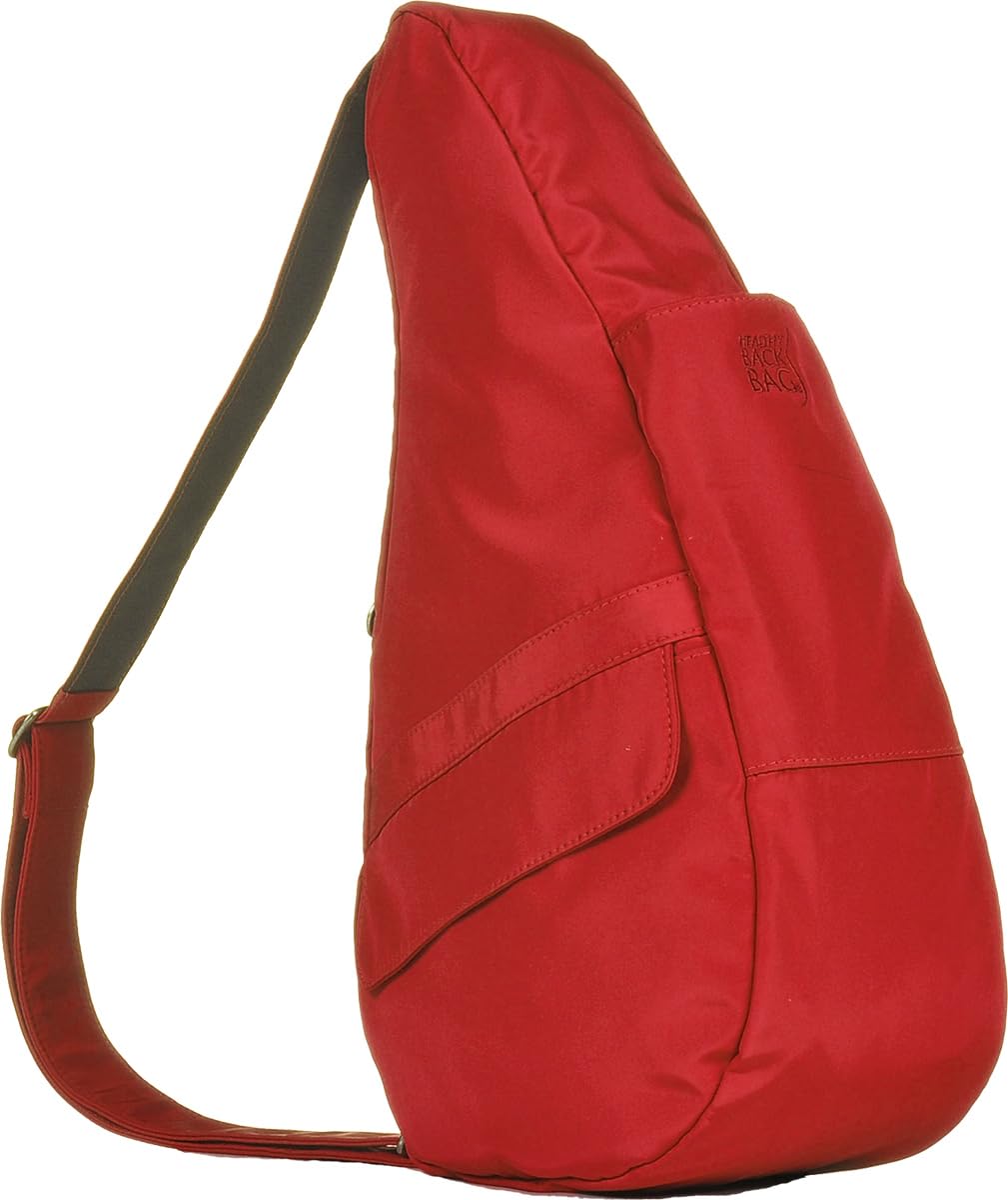 AmeriBag 17" Microfiber Healthy Back Bag Ergonomic Crossbody Sling for Everyday Use, Travel & Walking Comfort (Red)