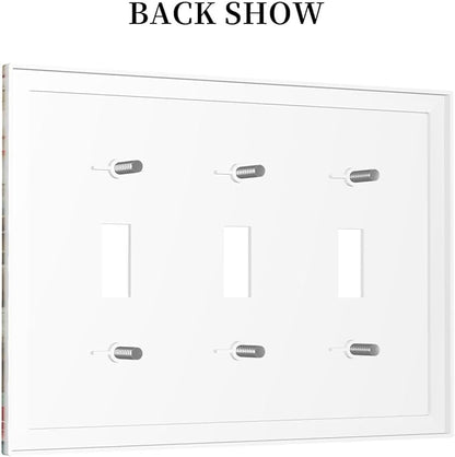 Asian Palace Traditional Bridge Cherry Blossoms Light Switch Covers 3 Gang Triple Toggle Wall Plate Decorative Switchplate Electrical Faceplate for Farmhouse Living Decor