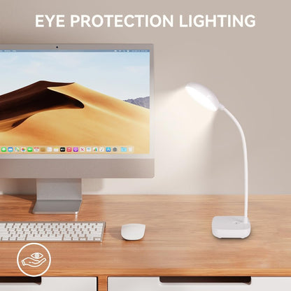 Desk lamps for home office,Black,Battery desk lamp,5W Rechargeable desk lamp,3 Colors,Adjustable brightness,360°Gooseneck Hose,Small rechargeable reading lamp,Eye-friendly and Energy Saving