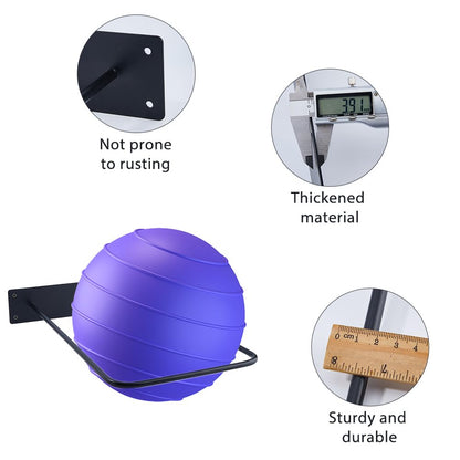 DICOSMETIC 2 Sets Large Stability Ball Storage Rack Wall Mount Yoga Ball Storage Rack Exercise Balls Holder Racks Exercise Balls Equipment Organizer for Yoga Studio Gym Sport or Home