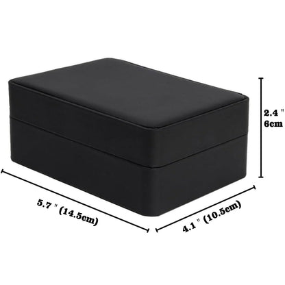 Salutto PU Box Cufflinks Tie Clip Brooch Lapel Storage Case Box Boutique Black