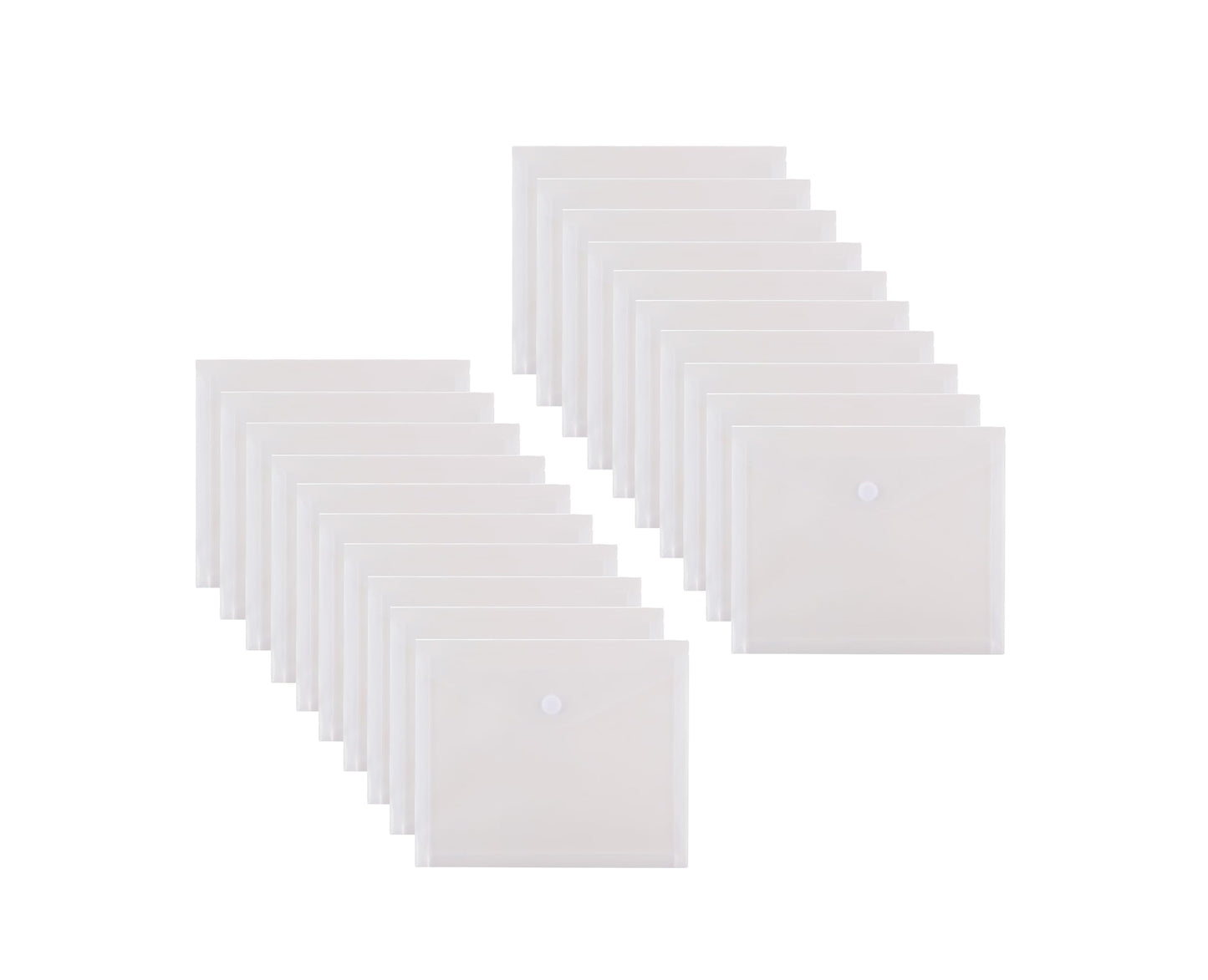 YESSART 8.5 x 11 Letter Sized Clear Plastic Envelopes with Expanding Gusset Document File Storage Holder 20 Pack Hook Loop Closure