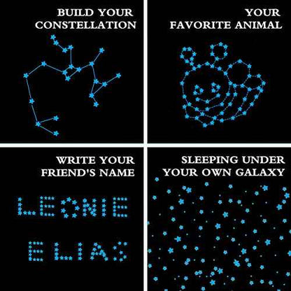 aooyaoo Glow in The Dark Stars Wall Stickers, Glowing Stars for Ceiling and Wall Decals, Perfect for Ceiling, Wall, Room or Party Birthday Gift (452Pcs, Blue)