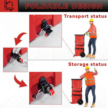 Upgraded Steel Construction Front Wheels, Heavy-Duty Packout Caster Wheel kit fit for Milwaukee Packout Rolling Tool Box, Flip up Packout Caster Wheel Kit, 200 Lbs Capacity