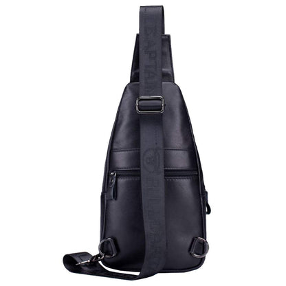 Hebetag Leather Sling Bag Crossbody Backpack for Men Women Outdoor Travel Shoulder Chest Pouch Casual Hiking Pack
